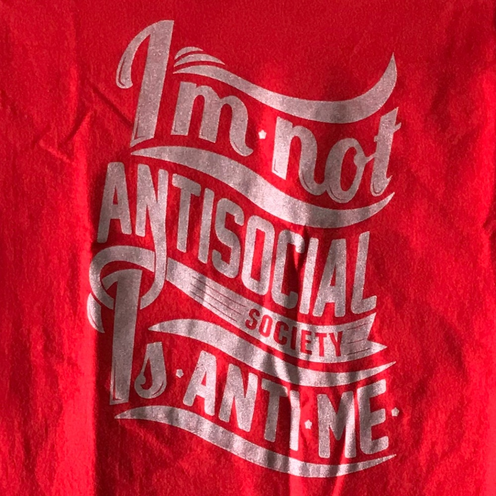 NWOT I'm Not Antisocial Fun New Ladies T-Shirt